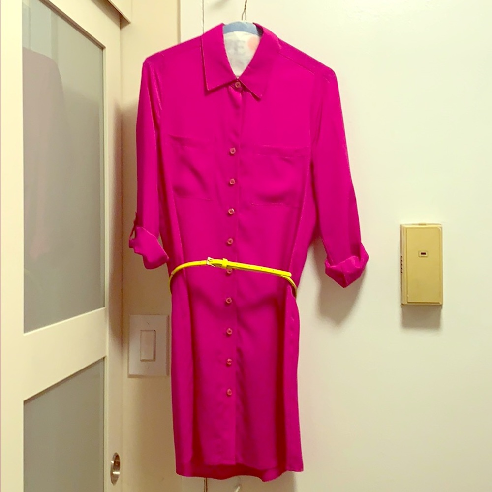 Magenta long sleeve dress